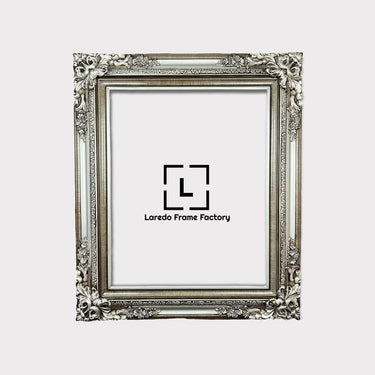 Traditional compo XL ornate corners wood frame, Vintage Silver , vintage wood picture frame, antique style frame,custom picture frame,canvas