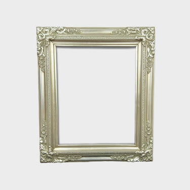 Traditional compo XL ornate corners wood frame,Silver Leaf, vintage wood picture frame, antique style, custom sizes, canvas frame,