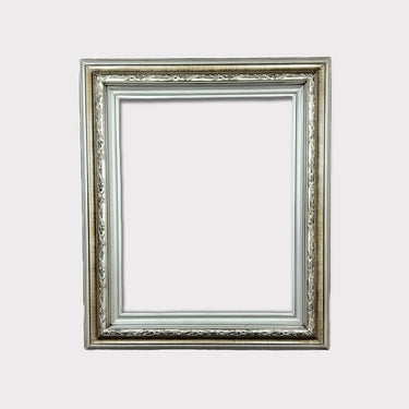 Classic style wood picture frame, BRUSHED SILVER, silver leaf frame, wood frame, canvas frame, portrait picture frame, antique style frame