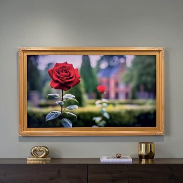 32" to 75" inch Ornate frame for Samsung The Frame TV & Frame Pro TV models, Light Gold finish, not meant for use with other TVs.