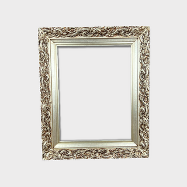 Victorian Style Wood Picture Frame, SILVER LEAF , canvas frame ,Vintage frame,colonial style, custom made sizes, ornate wood frame, handmade