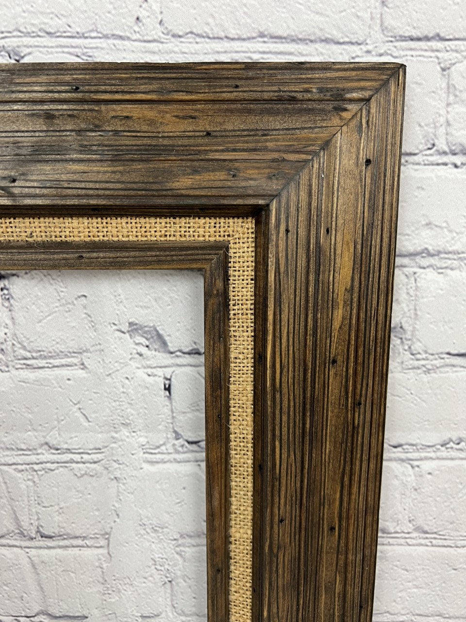 Linen Frame Rustic wood frame with burlap linen liner , wood rustic frame, custom ...