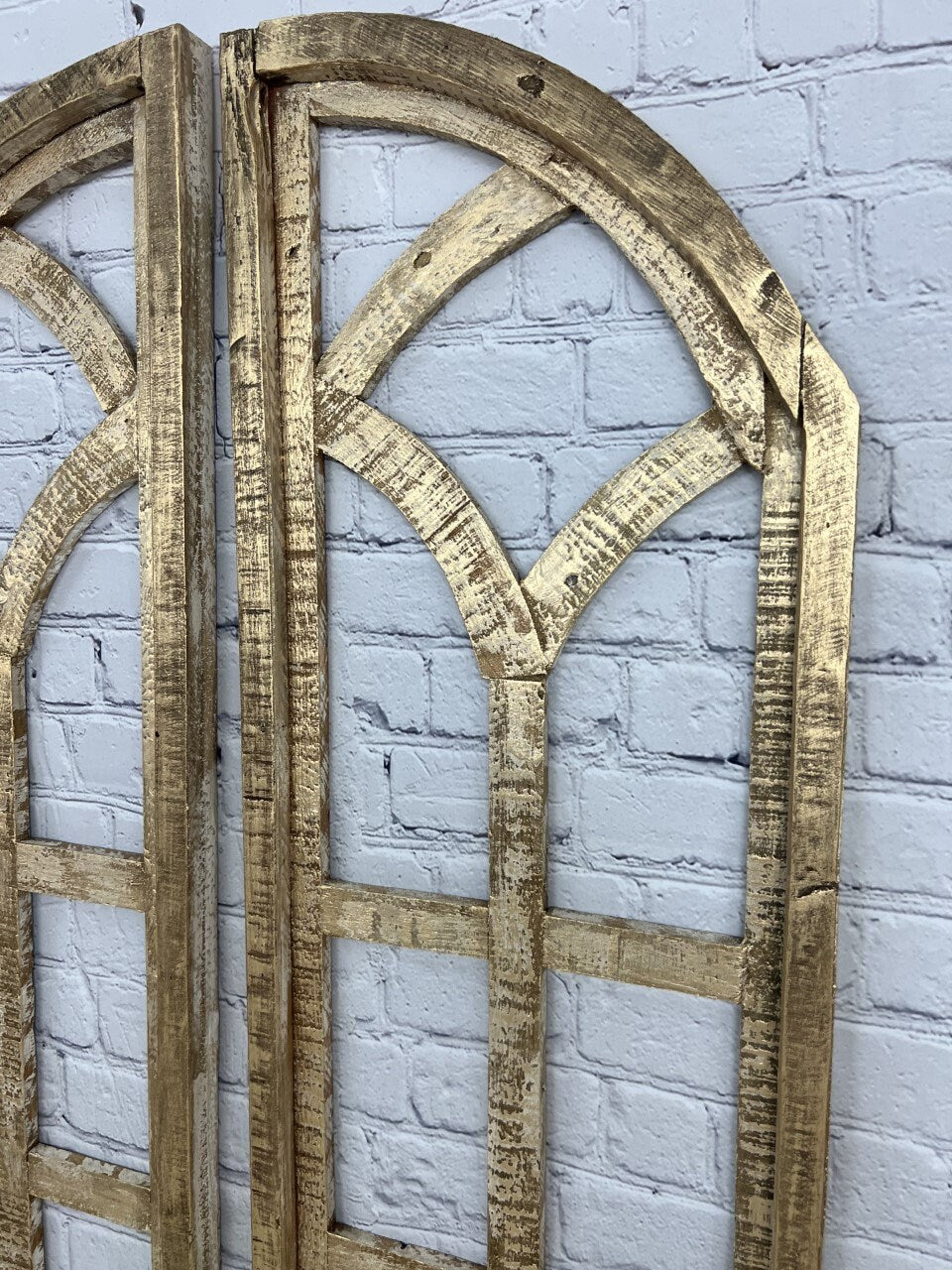 Set of 2 Rustic curch style wood windows, READY TO SHIP, Distressed Go ...