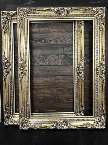 Ready to ship - Set of 2 - 20 x 30 Classic Colonial Style Wood Picture Frame, MARBLE SILVER leaf frame,canvas frame,antique style,