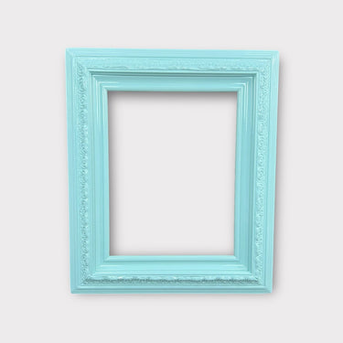 Custom wood frame with compo ornate trim, AQUA frame, custom sizes, custom made picture frame, canvas frame, photo frame