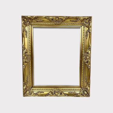 Classic Colonial Style Wood Ornate Picture Frame with gold leaf antiqued finish.
