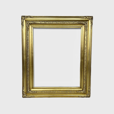 Traditional compo ornate frame in gold leaf with antiqued finish, available in standard and custom sizes