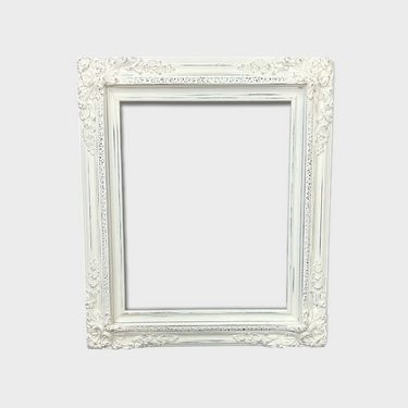 Traditional compo XL ornate wood frame, distressed White, wood picture frame, custom sizes,portrait frame, custom frame.