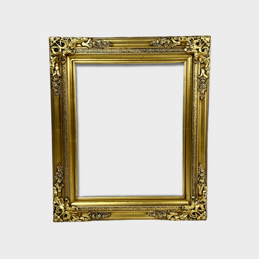 Traditional compo XL ornate wood frame antiqued gold leaf. Available in standard and custom sizes.