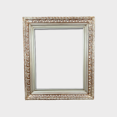 Silver leaf wood picture frame, ornate frame, floral details, antique frame, vintage frame, custom picture frame, canvas frame,