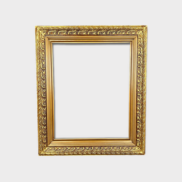Gold leaf wood picture frame, ornate frame, floral details, antique frame, vintage frame, custom picture frame, canvas frame,