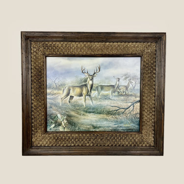 Rustic frame with Ornate burlap style ,RUSTIC FINISH, ranch decor, hunting decor, farm house, hand crafted, wildlife art , custom sizes